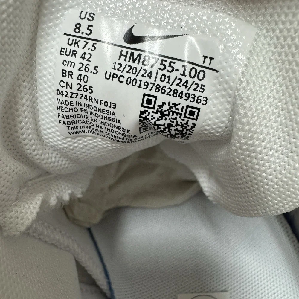 Brand New Nike Air Max 95 HM8755-100 Triple White Sneakers Men's Size 8.5